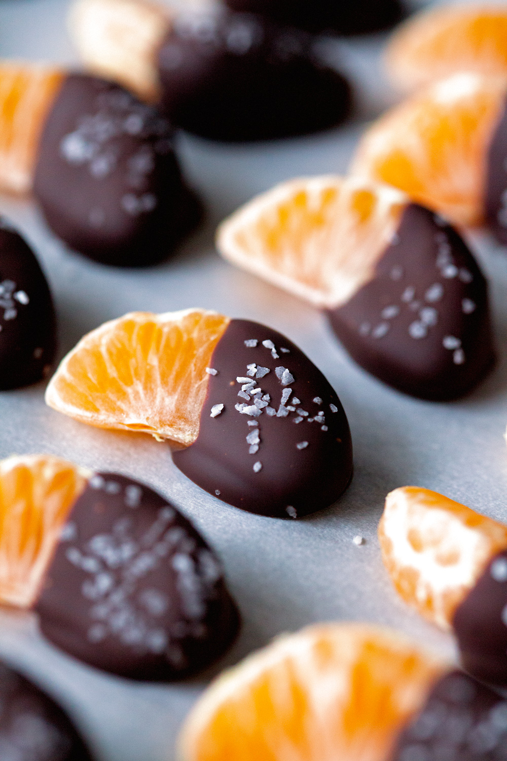 Salted Chocolate Dipped Mandarine Slices by Deliciously Yum!
