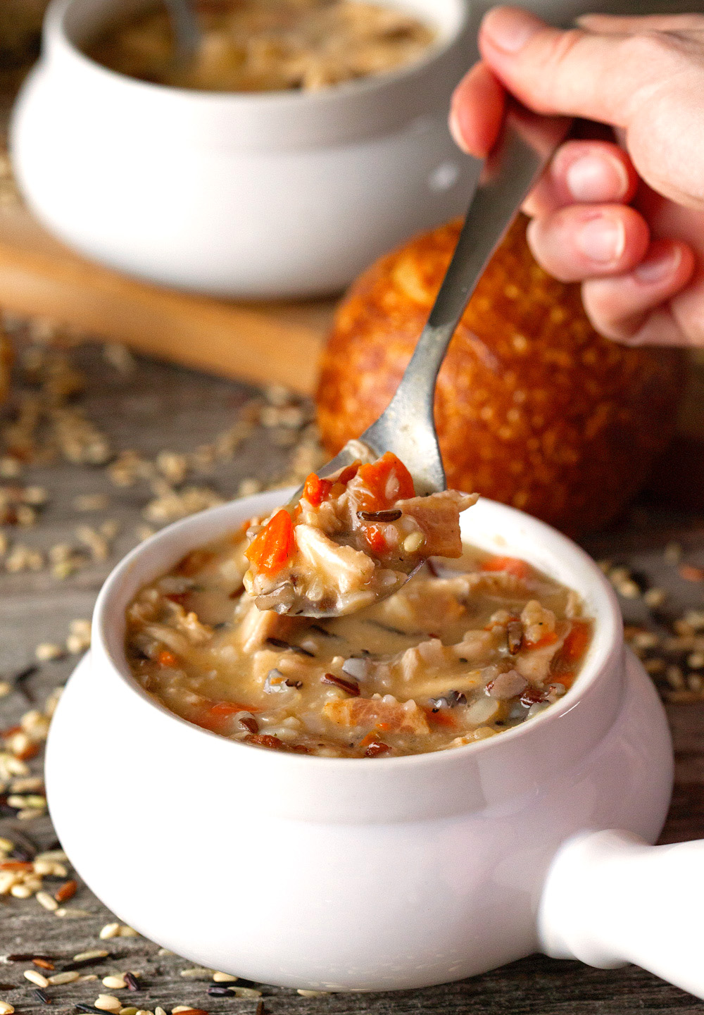 Chicken And Bacon WildRice Soup by Deliciously Yum!
