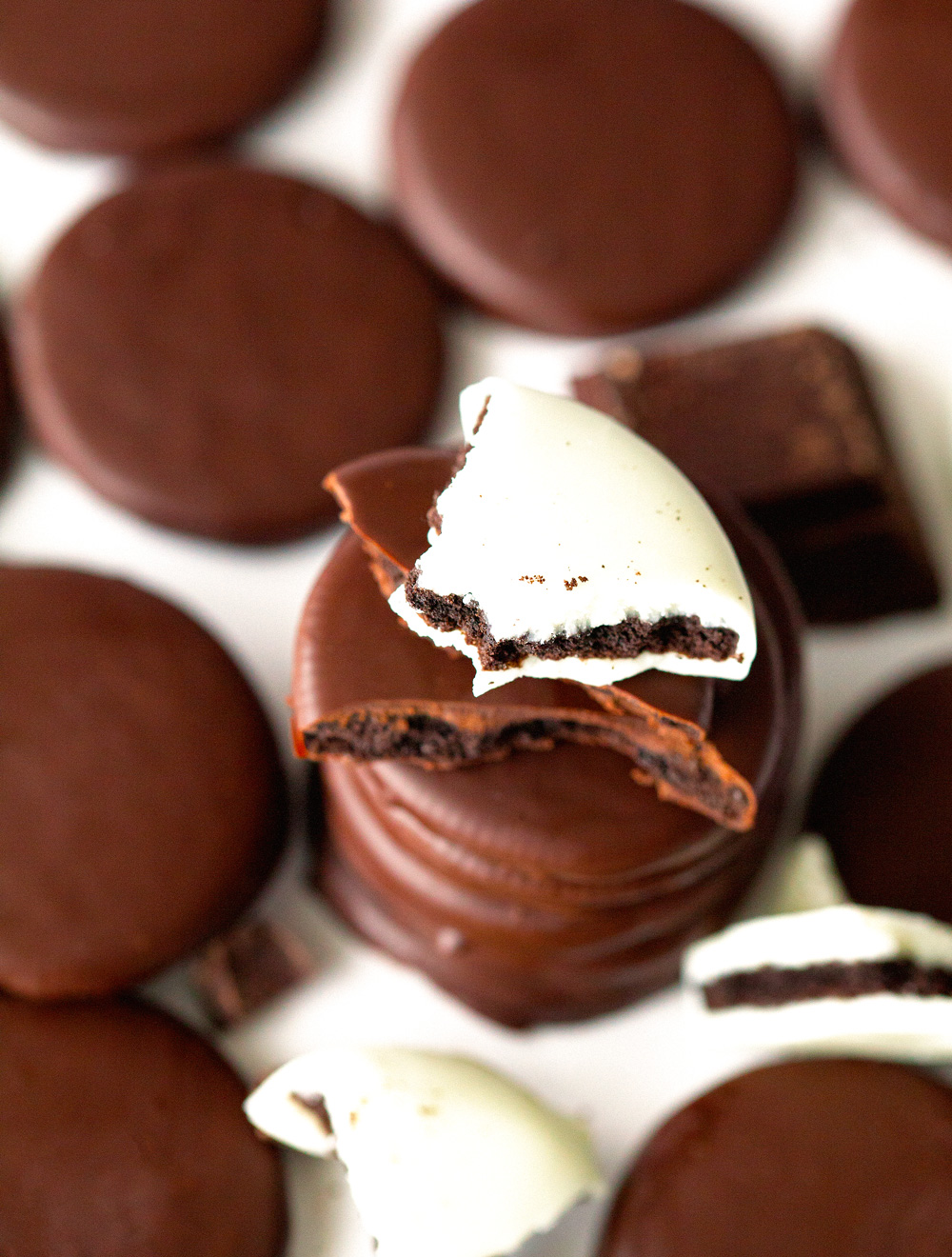 3 Ingredient Thin Mints via Deliciously Yum!