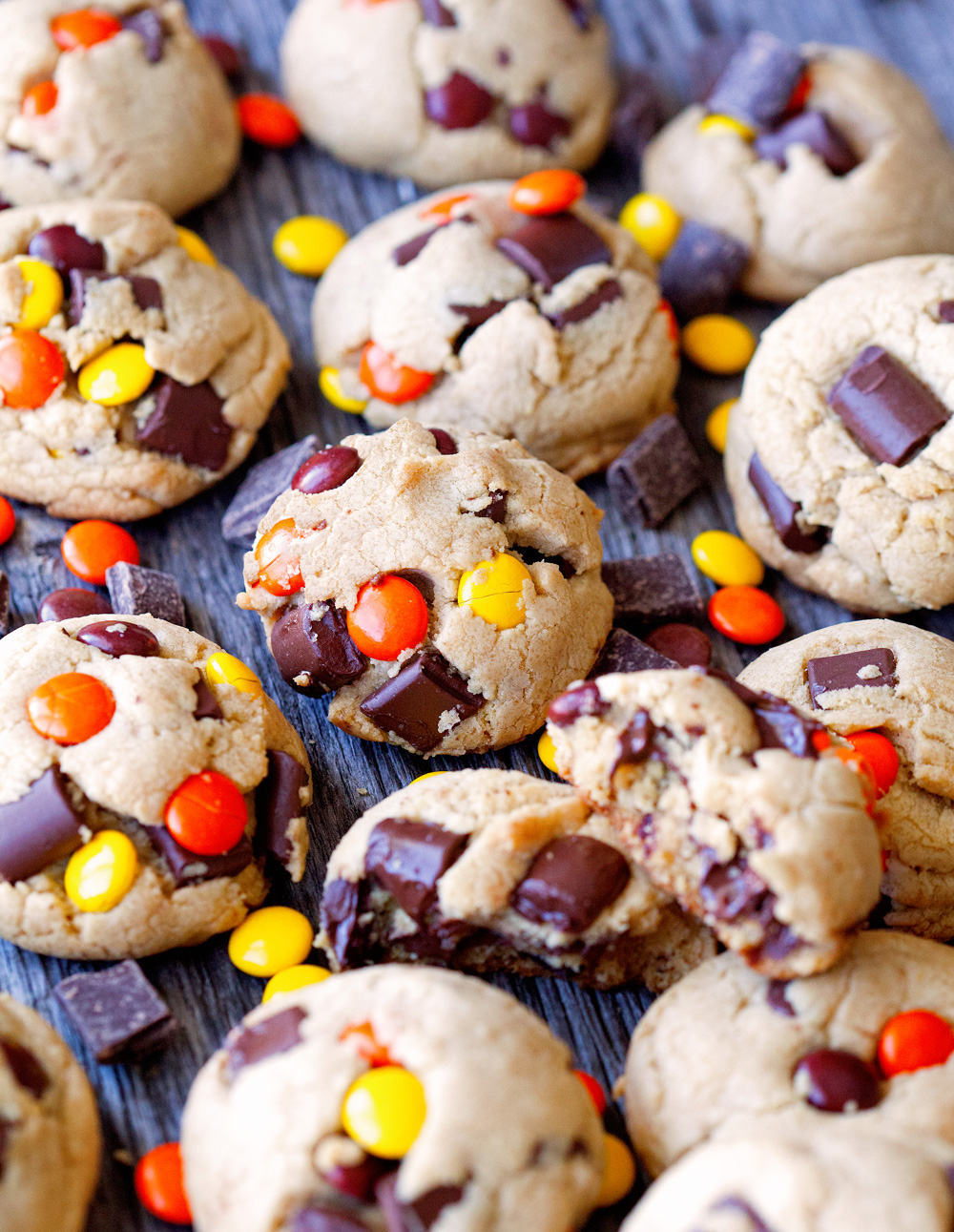 Double Peanut Butter Chocolate Chunk Cookies by Deliciously Yum!