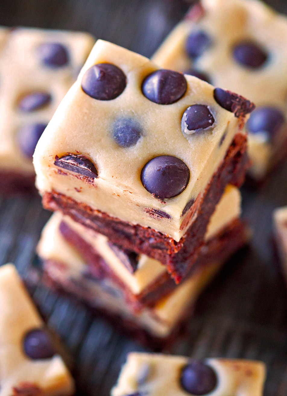 Chocolate Chip Cookie Dough Brownies by Deliciously Yum!