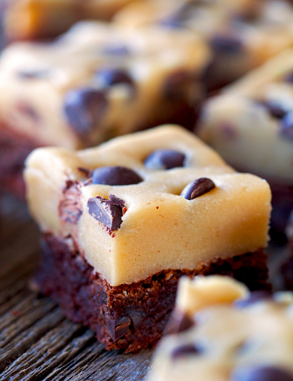 Chocolate Chip Cookie Dough Brownies via Deliciously Yum!