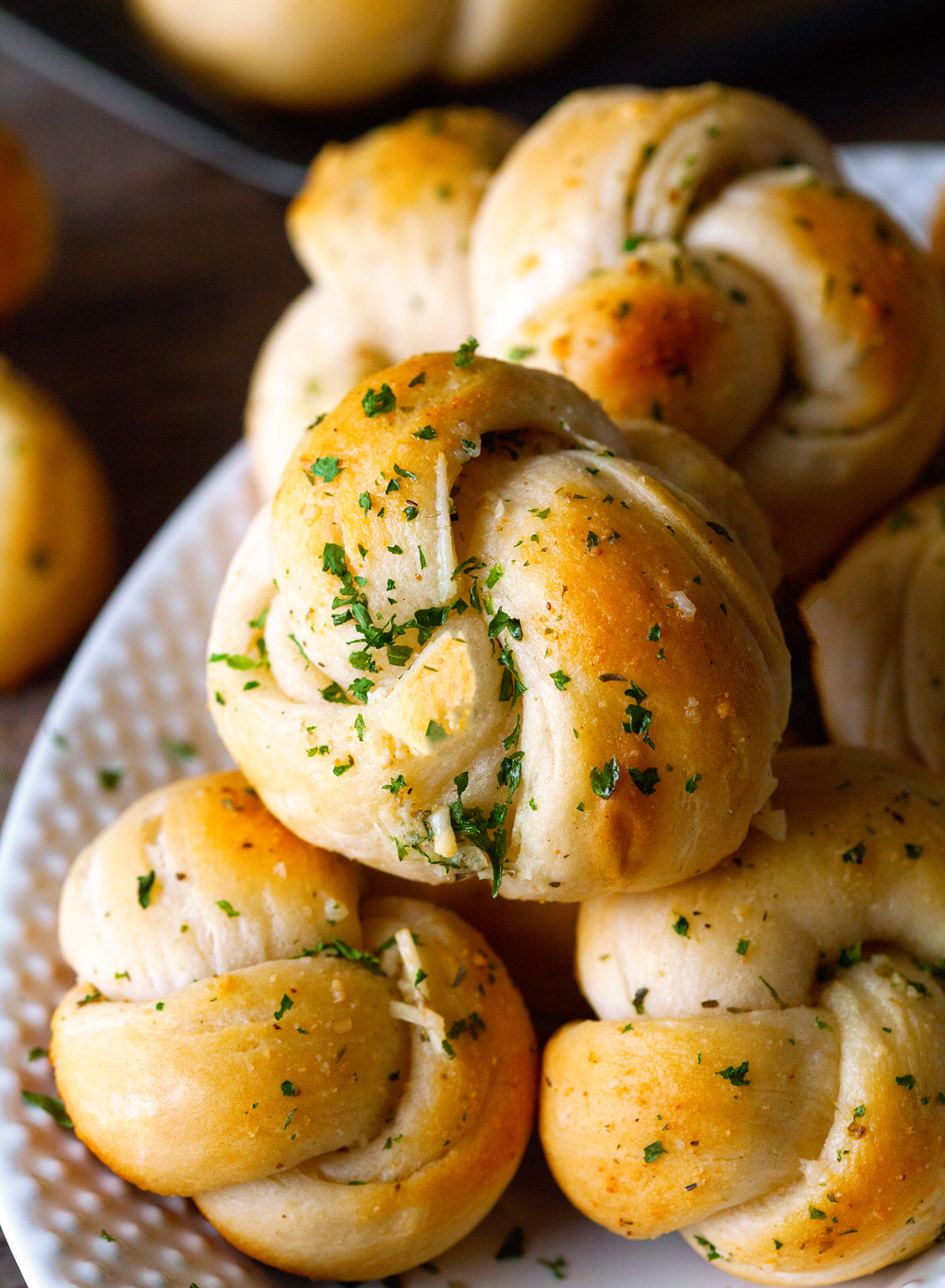 Garlic Parmesan Dinner Knots via Deliciously Yum!