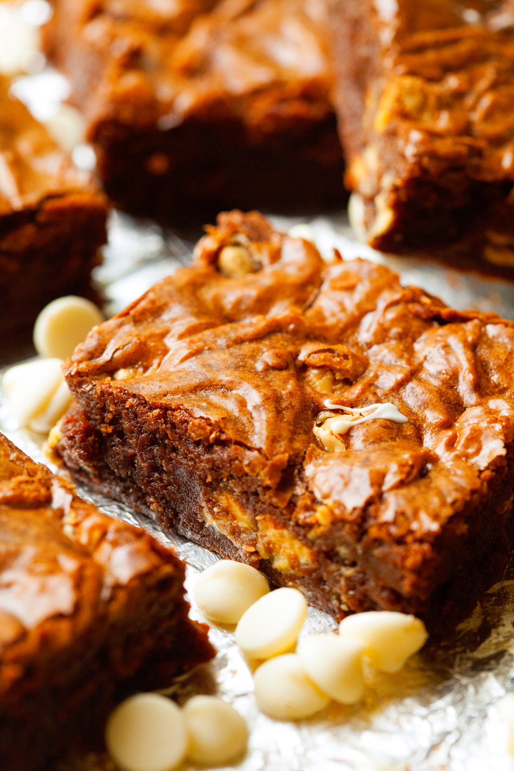 One Bowl White Chocolate Chip Brownies