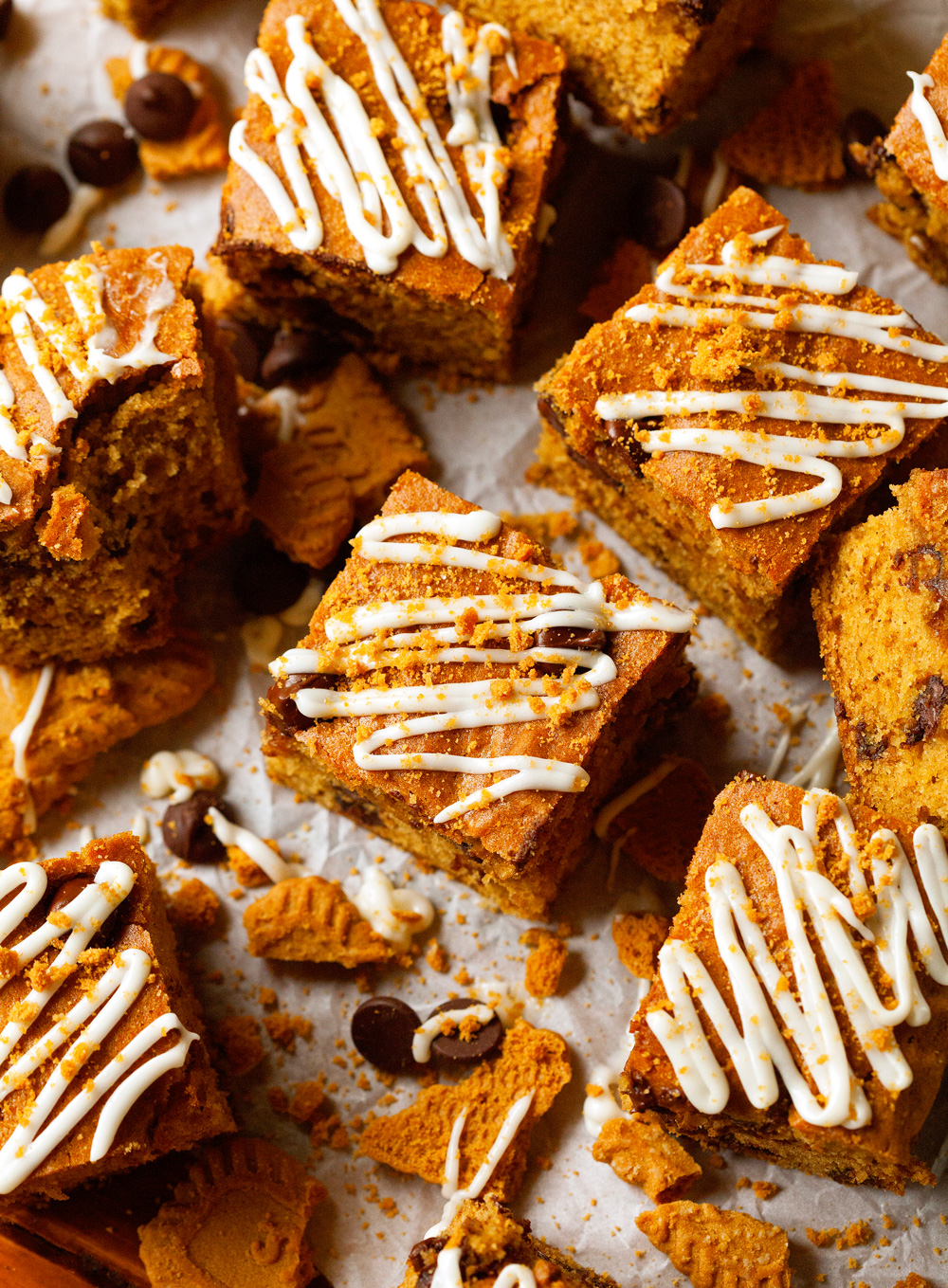 Cream Cheese Drizzled Pumpkin and Cookie Butter Bars