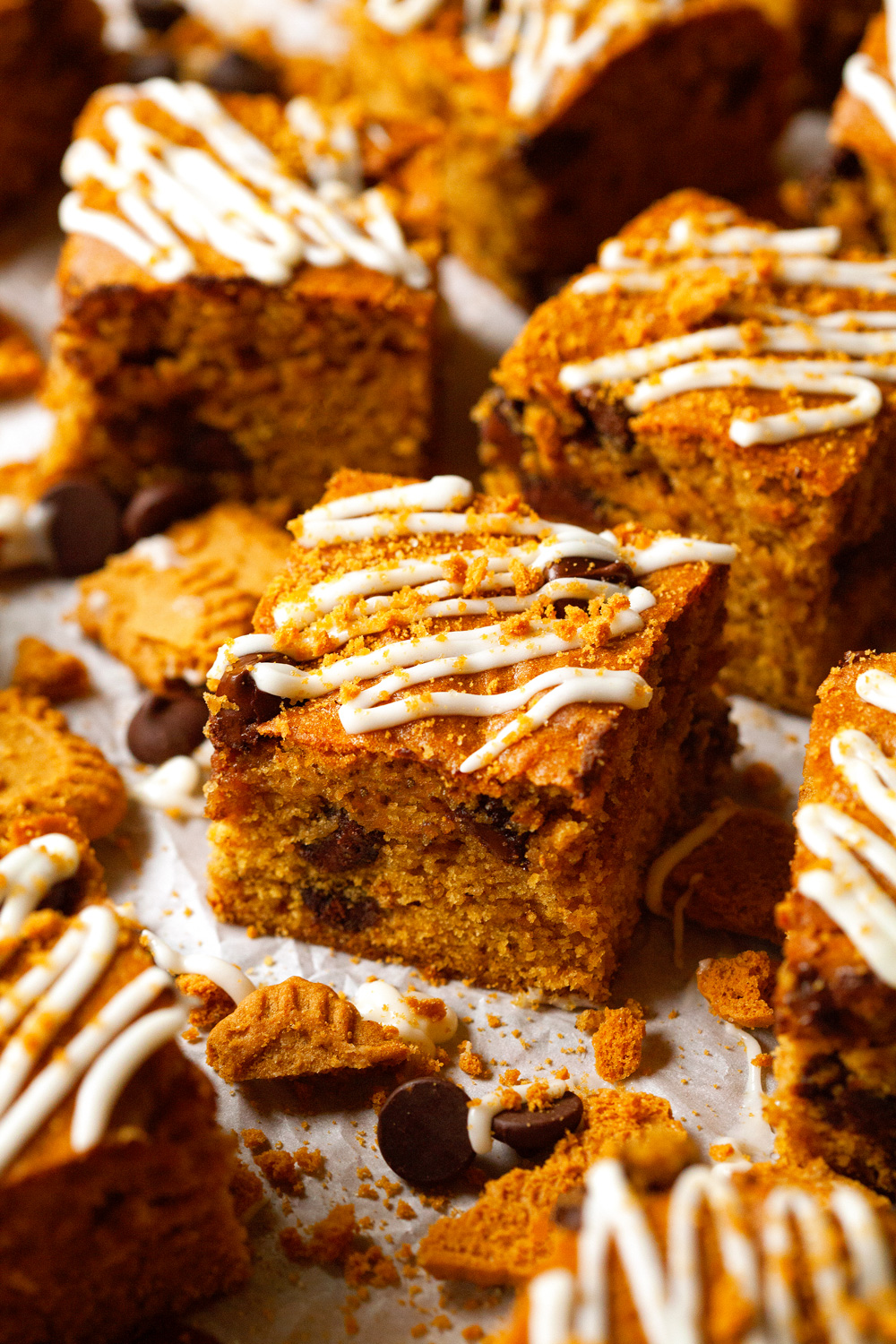 Cream Cheese Drizzled Pumpkin and Cookie Butter Bars